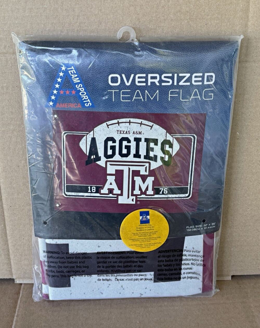 Team Sports America Texas A&M Aggies NCAA Flag 52" x 36" Maroon/White/Black